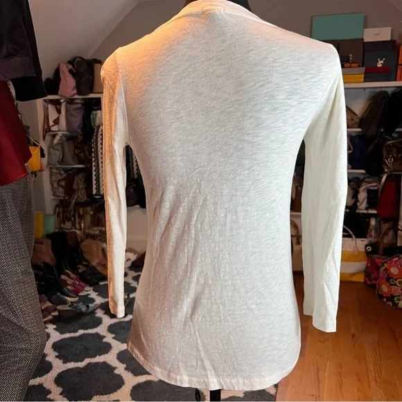 J Crew Embroidered Floral Size XS Winter White  100% Cotton Top - Picture 5 of 7